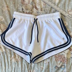 Pickletini Women's White Athletic Shorts with Black Trim